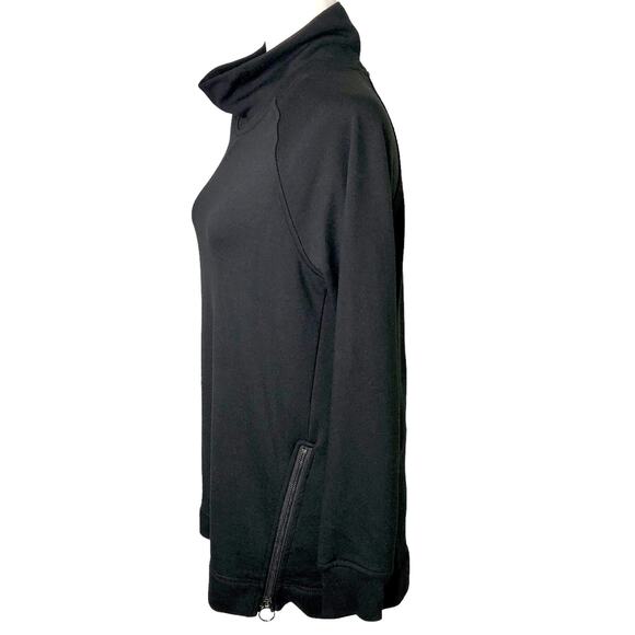 Workshop Republic Black Mock Turtleneck  Tunic Sweatshirt with Zippers - Picture 6 of 11